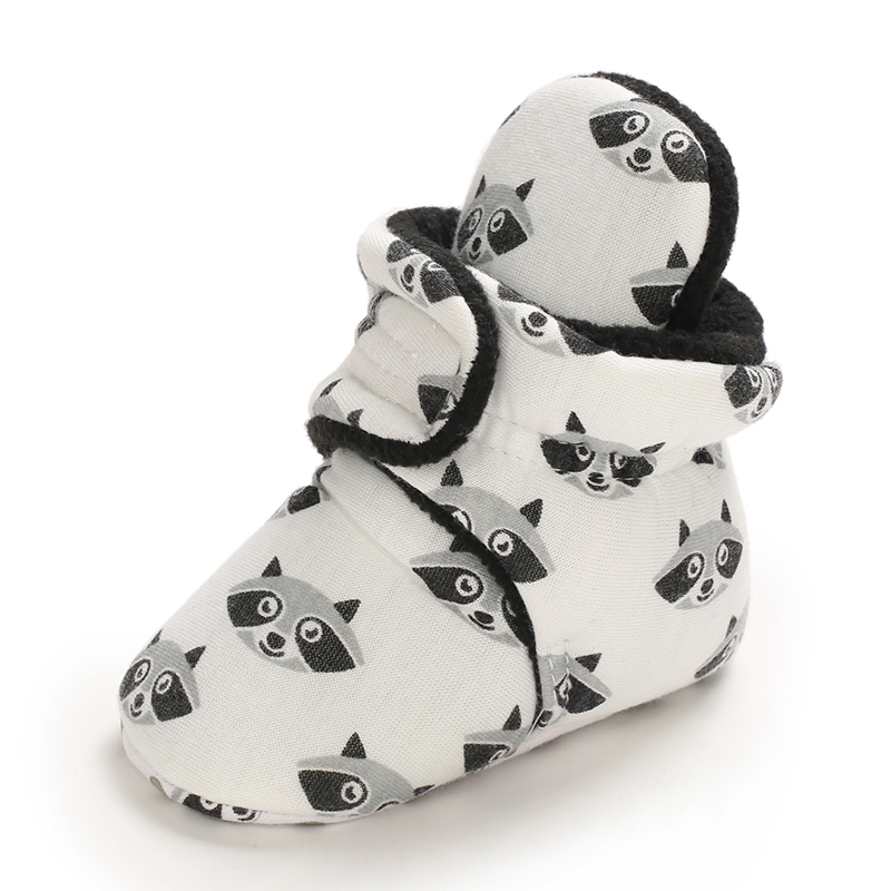 Mannelijke En Vrouwelijke Baby Leuke Cartoon Cartoon Print Mode Baby Warm Comfort Laarzen 0-18 Maanden Pasgeboren Casual Wandelschoenen schoenen