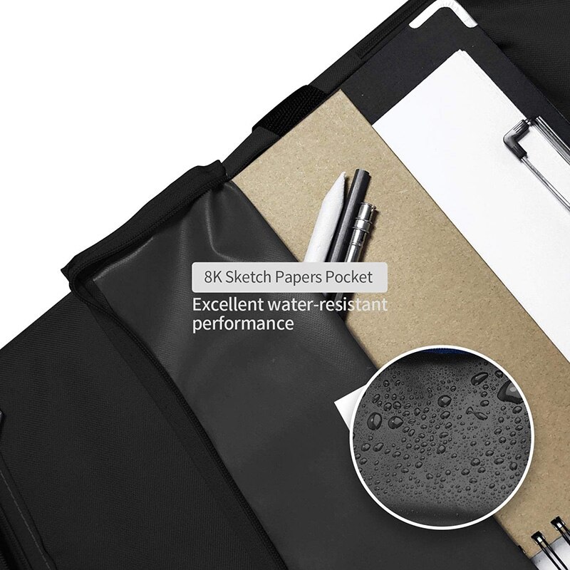 Artist Portfolio Backpack Handbag Waterproof Art Suitcase Shoulder Bag Large Picture Bag with Handle for Painting Art Supplies S