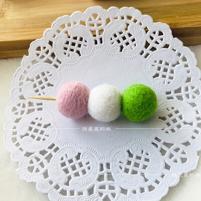 Japanese Sushi wool needlepoint kit wool felt needle felting pendant craft needlecraft DIY handmade: Tricolour balls