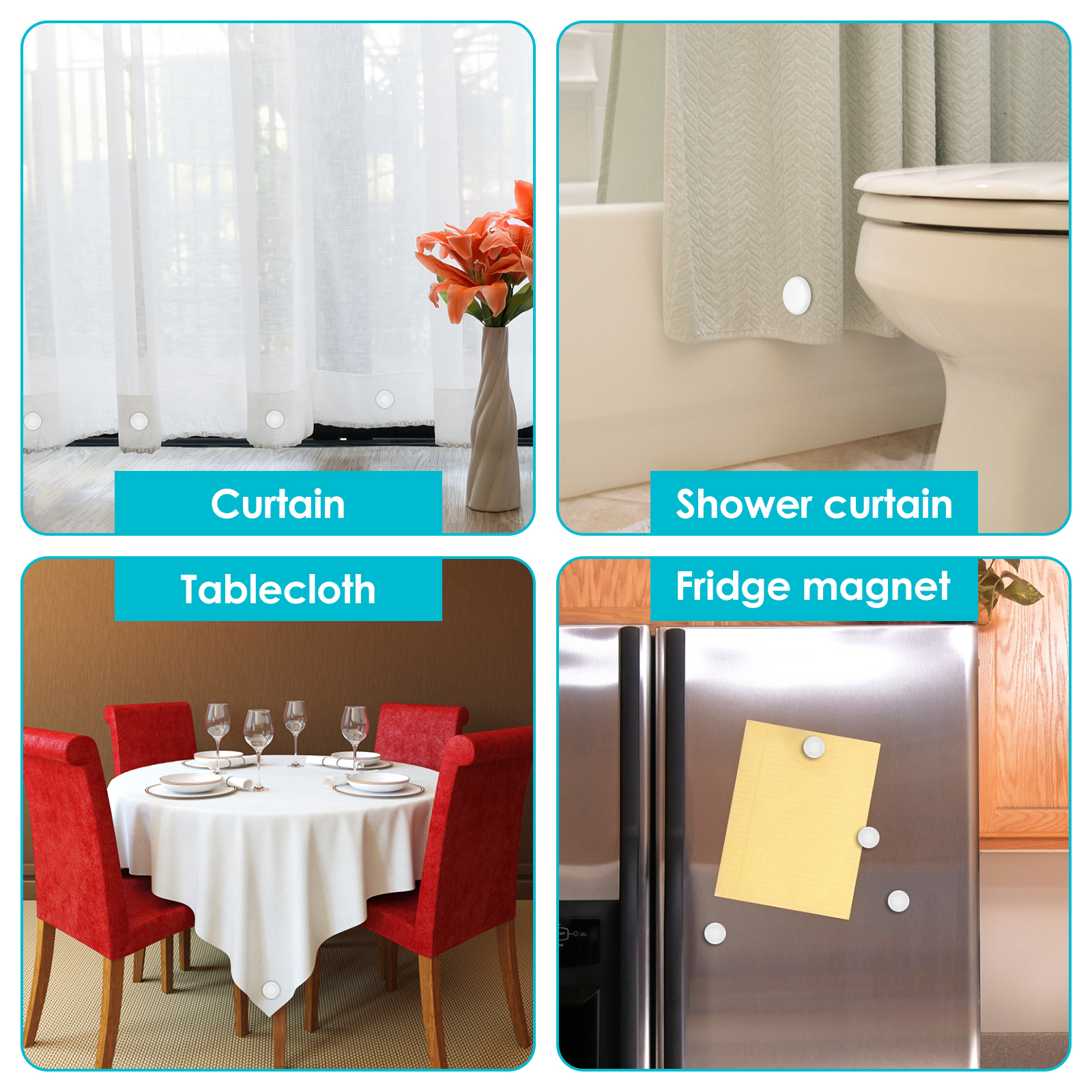 12 Pairs Magnetic Shower Curtain Weights Waterproof Reusable Magnetic Curtain Magnets Heavy Duty Magnetic Curtain Weights