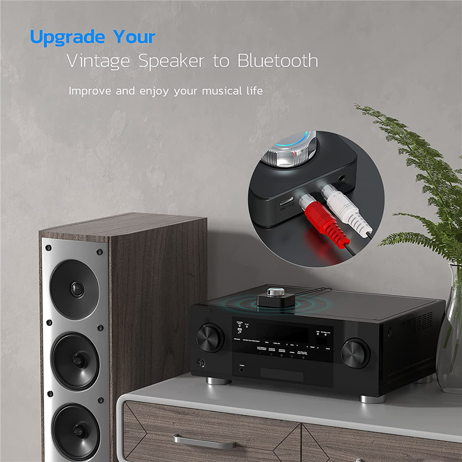 Bluetooth Ontvanger Voor Thuis 3d Stereo Rca Naar Bluetooth Adapter Muziek Adapter Met 3d Surround Lage Latentie, Bluetooth Aux Adapter