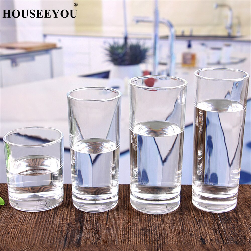Houseeyou 6 stk / sett tykkere bunn rett vann kopp glass øl steins juicer krus drikkeflaske fest bar restaurant verktøy