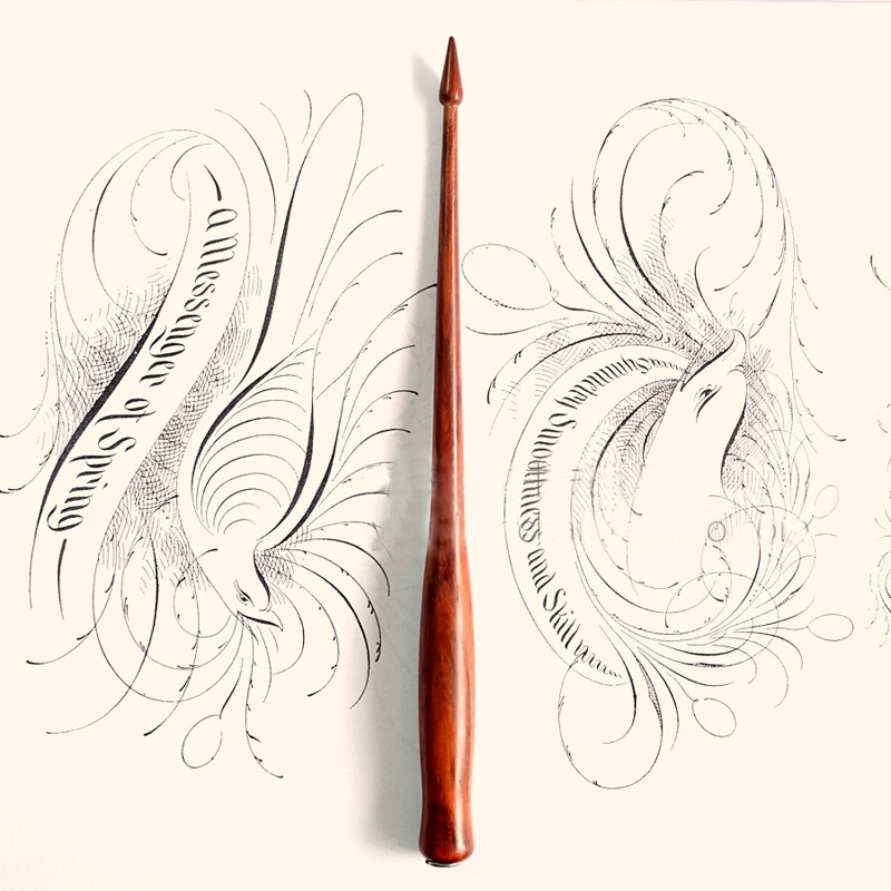 Best Handmade Rose Wood English Calligraphy Copperplate Oblique Dip Pen Holder European Vintage Dip Pen