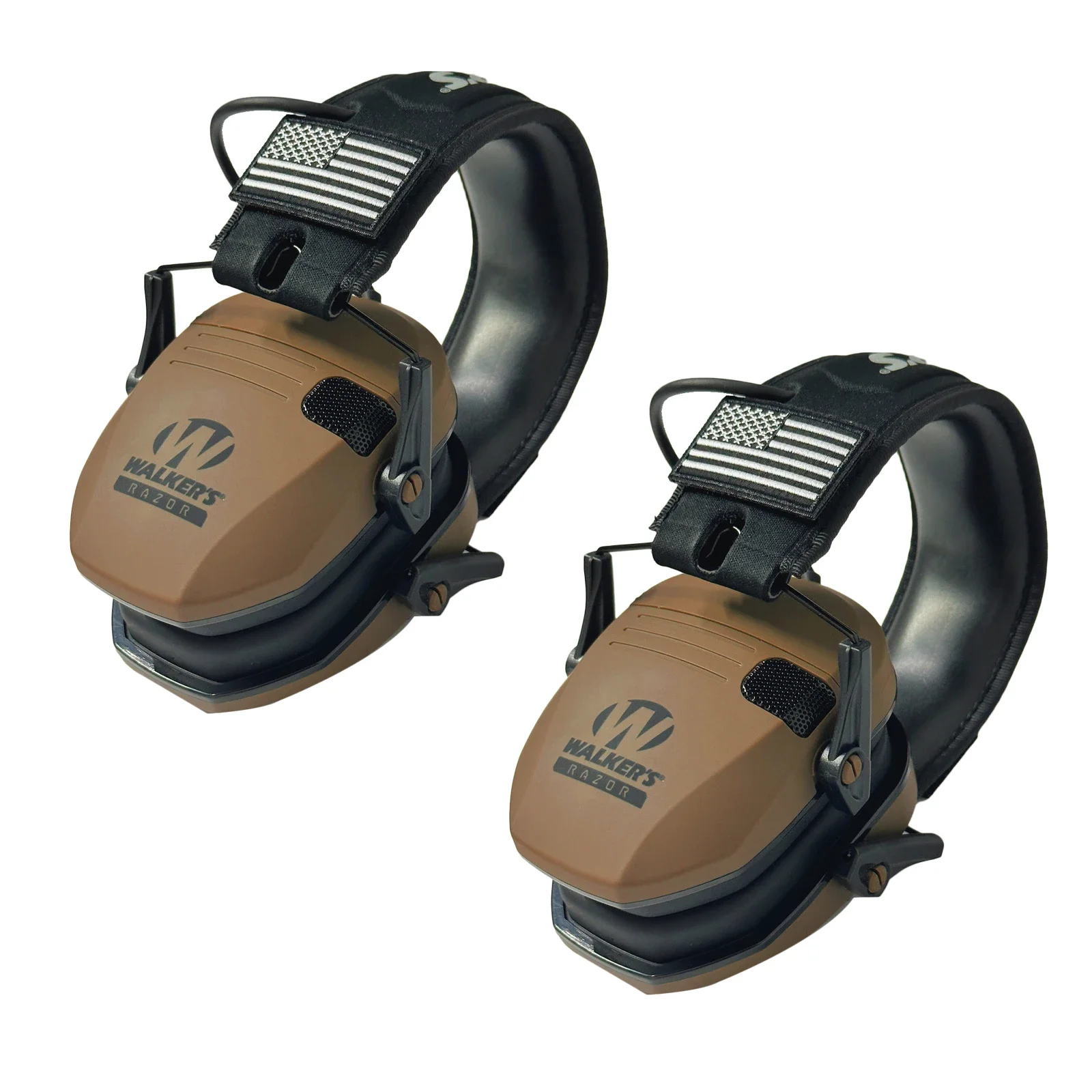 Earmuffs Active Headphones for Shooting Electronic Hearing Protection Ear Protect Noise Reduction Hunting Headphone: Brown