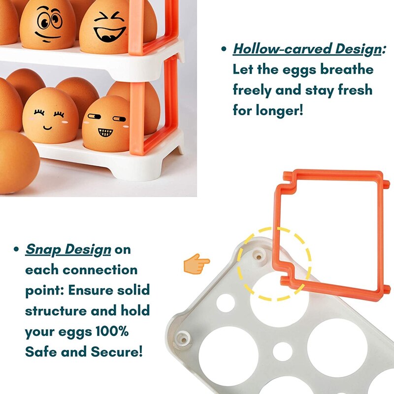 24 Ei Container Voor Koelkast Deur Ei Houder Voor Koelkast Plastic Ei Houder Voor Koelkast Organizer