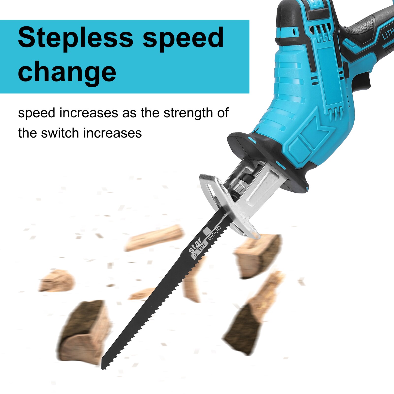 Cordless Reciprocating Saw Adjustable Speed Electric Saber Saw Portable for Wood Cutting Chainsaw Cutting Reciprocating Saw
