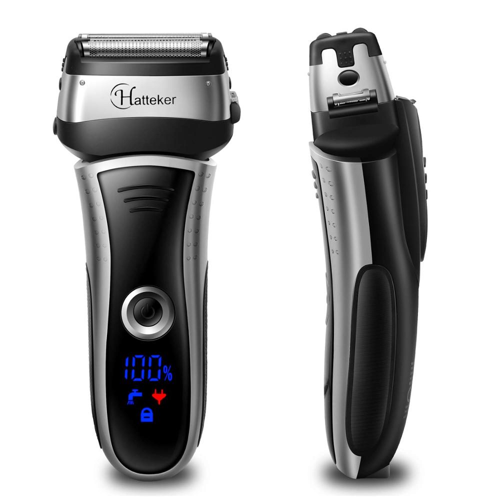 Professionele Elektrische Scheerapparaat Waterdicht Mannelijke Facial Scheerapparaat Voor Mannen Oplaadbare Baard Scheren Machine Nat Droog + Extra Mesh