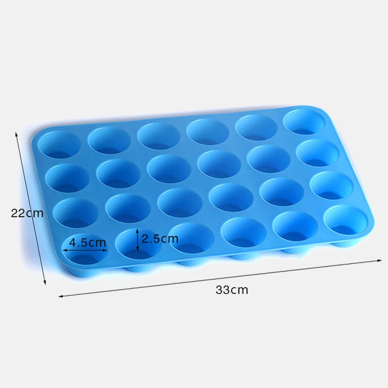 Ronde siliconen mal met 24 gaten, zeep, koekjes, cupcakes, bakvorm, bakvorm, zelfgemaakte cakevorm, mini-muffinvorm