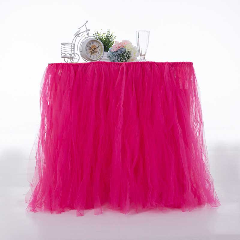 Wedding Party Tutu Table Skirt Tableware Cloth Baby Shower Party Home Decor Table Skirting Birthday Party 100x80cm: 8