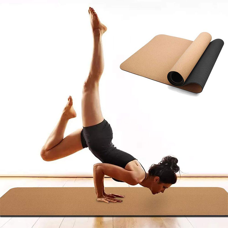 183 x 68cm naturlige kork tpe yogamatter fitness sklisikre matter som absorberer svette pilates trening 5mm luktfrie trenings yogamatter