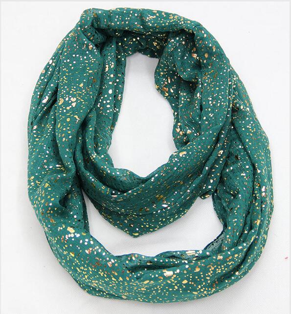 nueva europea Negro Azul Marino rojo anillo bufanda brillante bronceado dorado punto infinito Hijab bufandas Snood para damas: teal