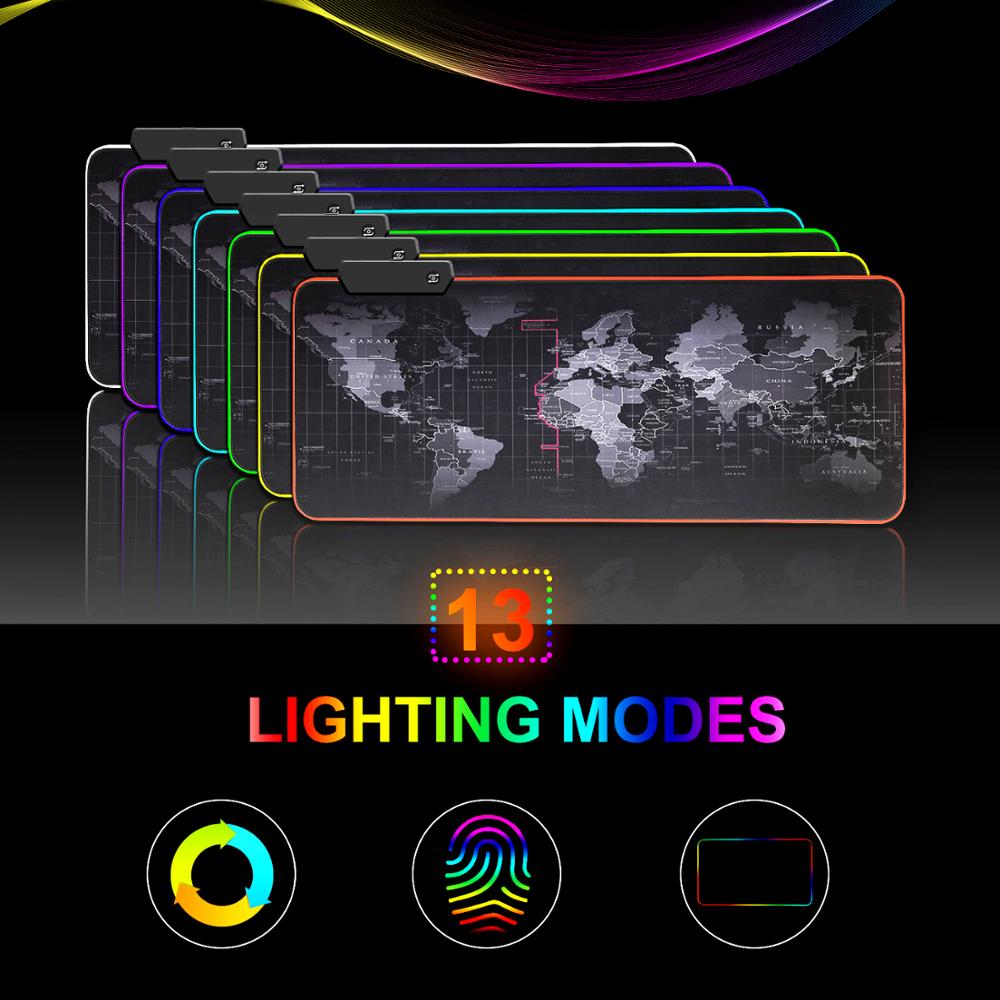 Gaming Mouse Pad RGB Large Mouse Pad Gamer Big Mouse Mat Computer Mousepad Led Backlight XXL Surface Mause Pad Keyboard Desk Mat