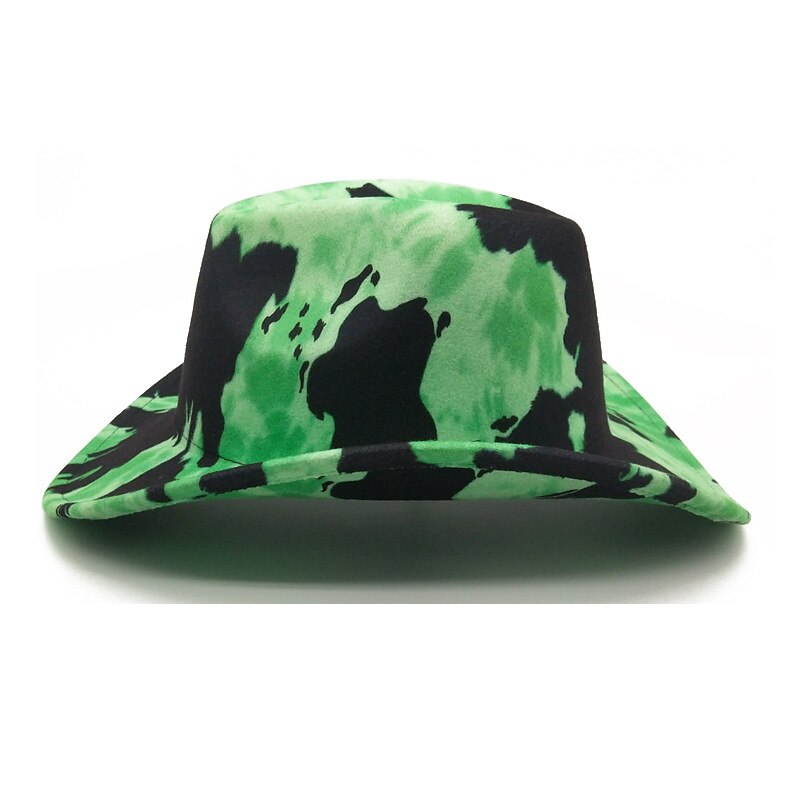 Green Riding Hat cowboy hat fluorescent green riding hat spots fema... – Vicedeal