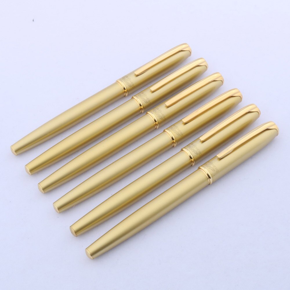 Penna stilografica in metallo dorato di alta qualità con punta piatta in metallo gotico parallelo