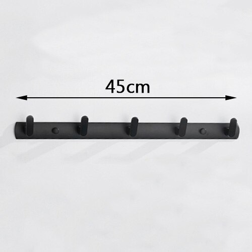 Rovate 3/4/5/6 kroge kappestativ vægmonteret kraftig bøjle, metal krogskinne til frakke tøj hat håndklædejakke: 5 kroge