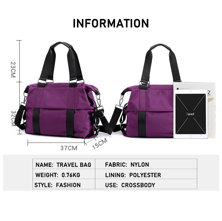lässig Frauen Reisetasche Große Kabine Umhängetasche Nylon Weibliche Wasserdichte Schulter Tasche reisen taschen und gepäck für frauen