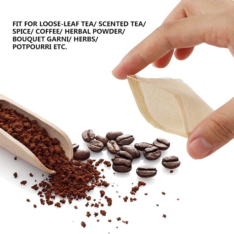 300 stk løbebånd tepose engangs tom tepose til kaffe og løs te , 1 kop kapacitet  (7 x 9 cm)
