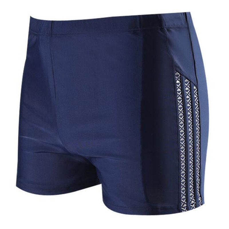 Mannen sneldrogende Plus meststof Racing Badpak Zwembroek Zwemmen Slips Ademend Badmode Boxer Board Shorts 6XL Grote yards: Blauw