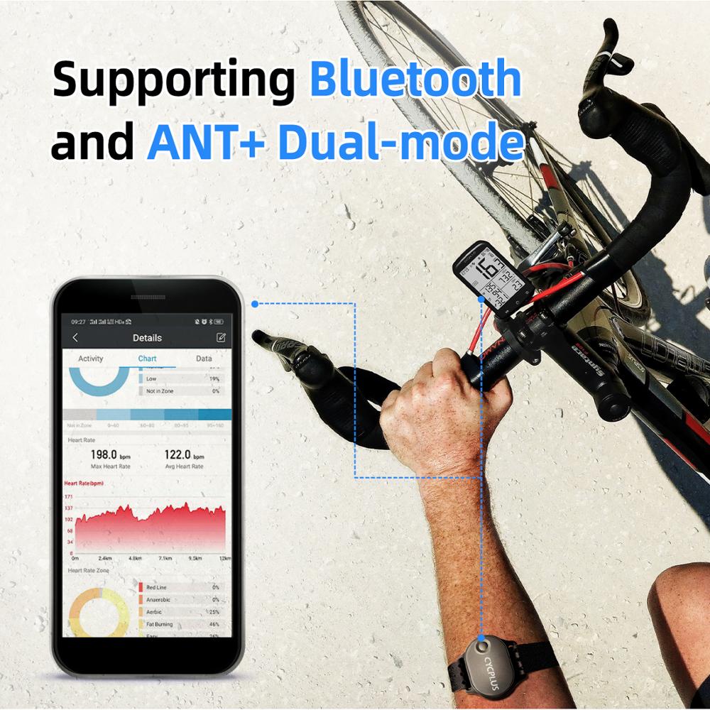 CYCPLUS H1 Heart Rate Monitor Bluetooth ANT+ Wireless Heart Rate Sensor Armband Hand Strap IPX6 Belt for Wahoo Zwift Cycling