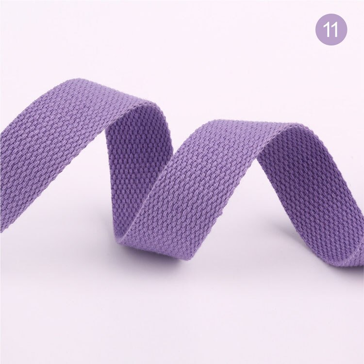 20mm 50 Yards Soft Cotton Canvas Webbing Strap for Backpack 1.2mm-1.5mm Thickness Bias Tape Bag Strap Sewing Ribbon 19 Colors: Purple 20mm