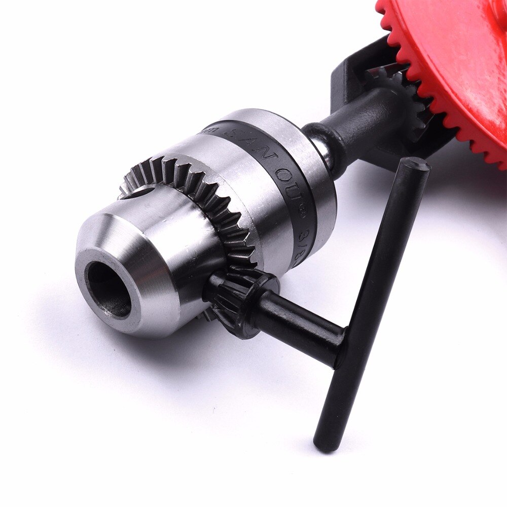 Brand Double Gear Hand Drill 1.5-10mm (3/8 inch) Clamping Range DIY Woodworking Hand Drill Rotary Hole Tools