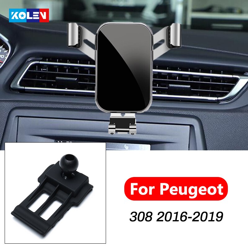 Soporte de teléfono móvil para coche Peugeot 308, , GPS, montaje en rejilla de ventilación, soporte de gravedad, carga de teléfono