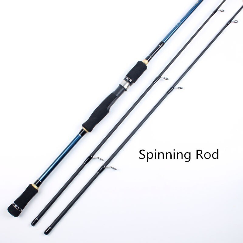 2 tips Spinning Fishing Rod (without reel) Carbon Fishing Pole 3 Sections Casting Lure Fishing Rod for Fishing: Clear / 1 8 m