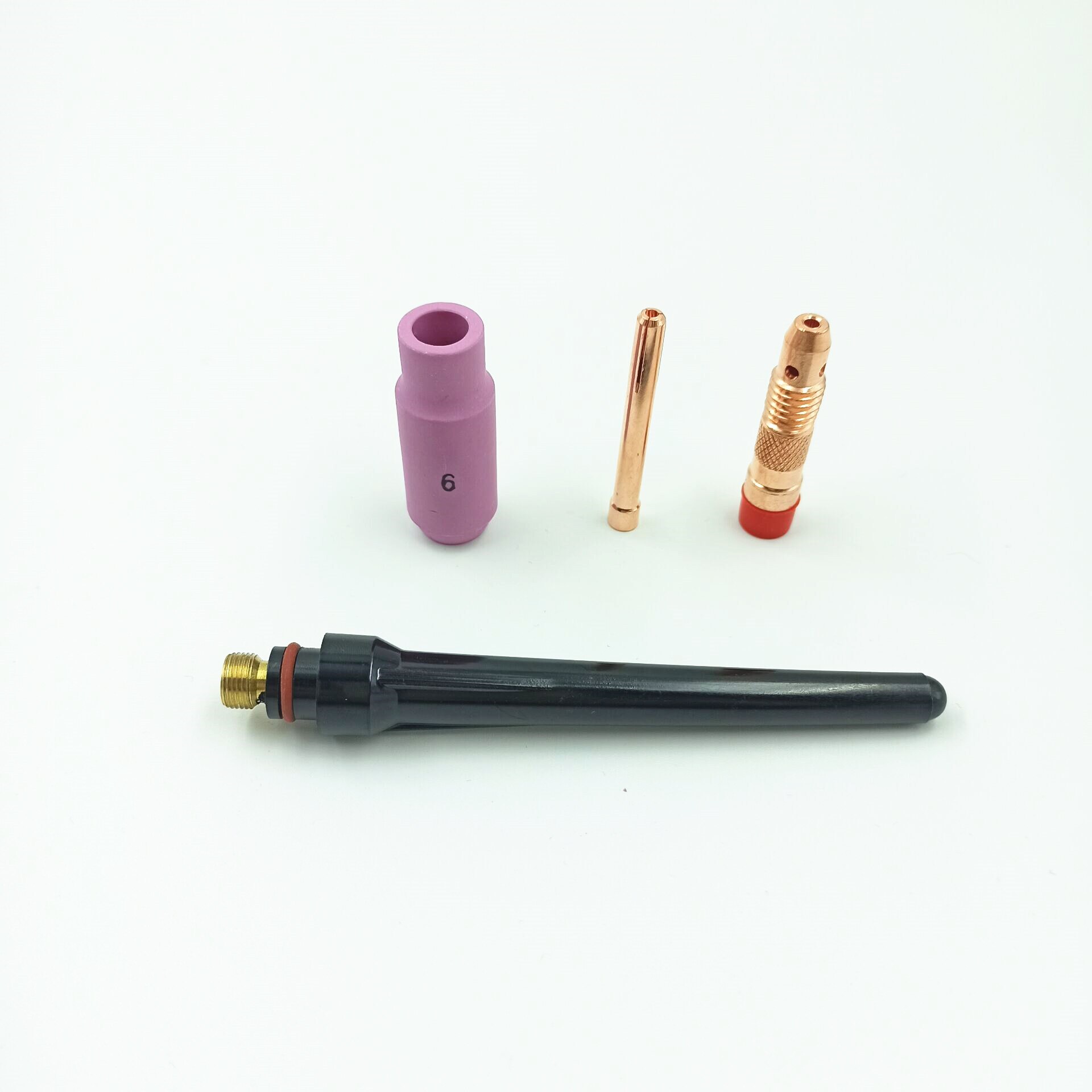 Argon TIG Welding Torch Consumable 4pcs Electrode Collet Body Collet Alumina Nozzle Long Cap For WP18 WP17 WP26 TIG Kits