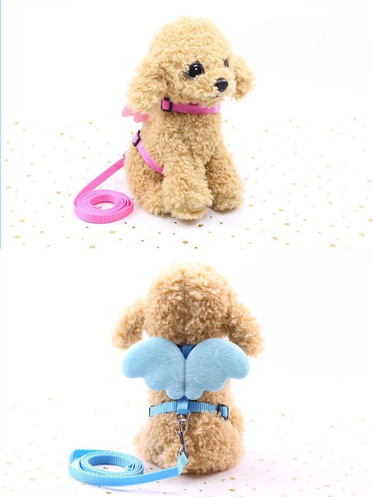 Chien laisses Hamesses fournitures animaux accessoires harnais accessoires ange poitrine dos Traction corde dessin animé poupée