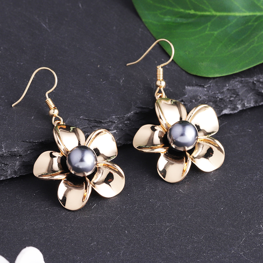 Cring Coco Plumeria Rubra Sieraden Sets Vergulde Parel Ring Oorbellen En Kettingen Vrouwen Mode Ketting Kettingen Set