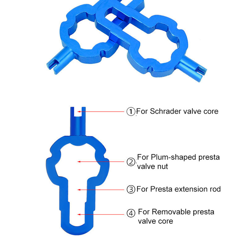 Llave de válvula Schrader para bicicleta, herramienta de desmontaje de núcleo de válvula Presta, multifunción, 1 unidad