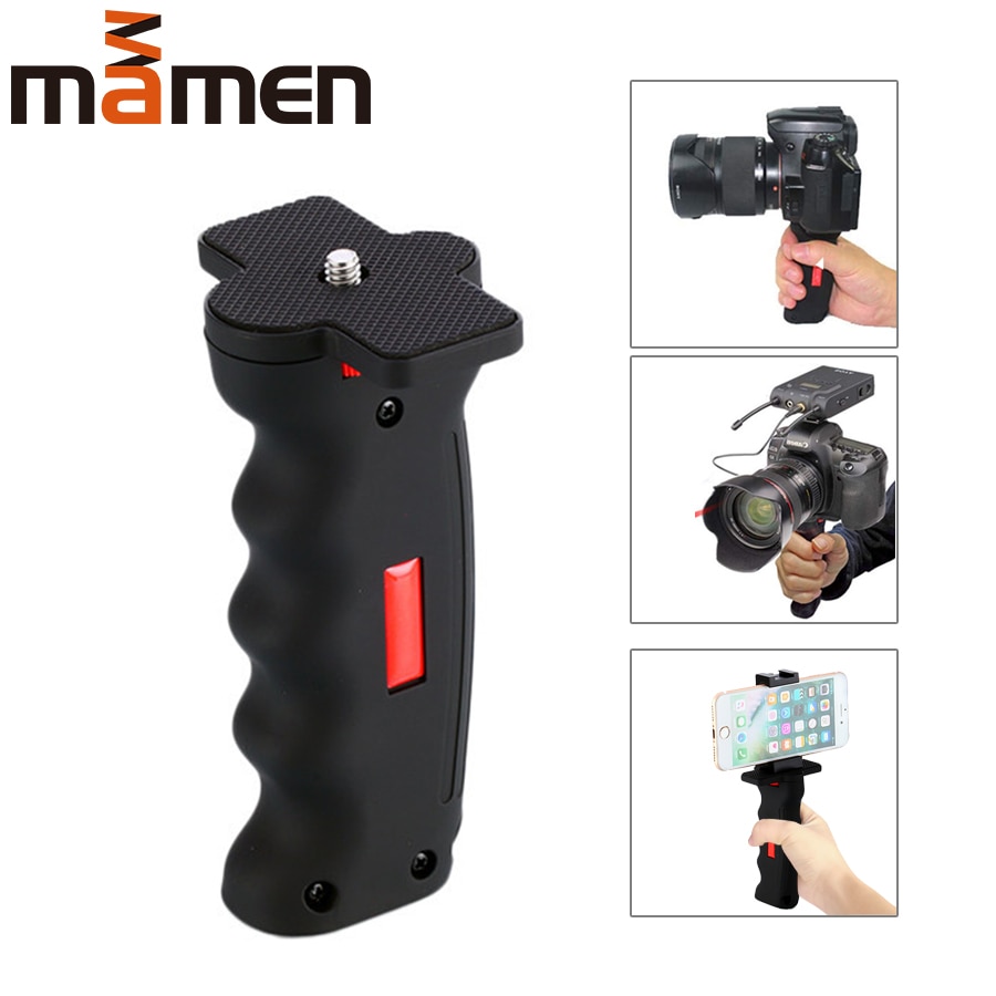MAMEN Handvat Stabilizer Breed Platform Grip Camera Handvat met 1/4 Schroef voor SLR DSLR Digitale Camera Smartphone Handvat stabilisator