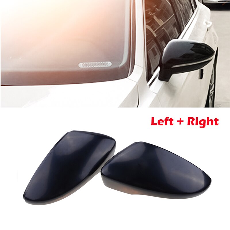 Pair Door Wing Gloss black Side Rearview Mirror Cover Cap For VW Beetle CC Eos Passat Jetta Scirocco