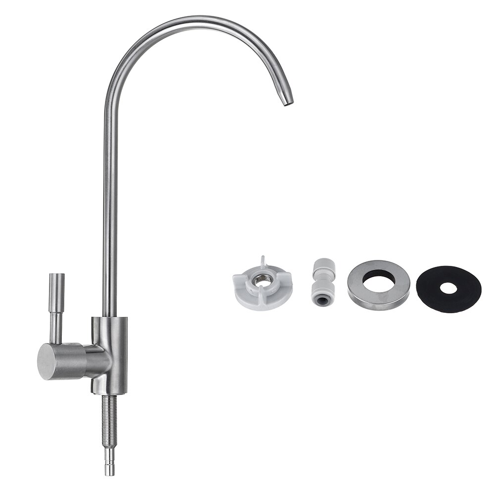 304 Stainless Steel Kitchen Sink Faucet Single Lever Cold Water Tap Drinking Water Filter Faucet 360 Degree for Home