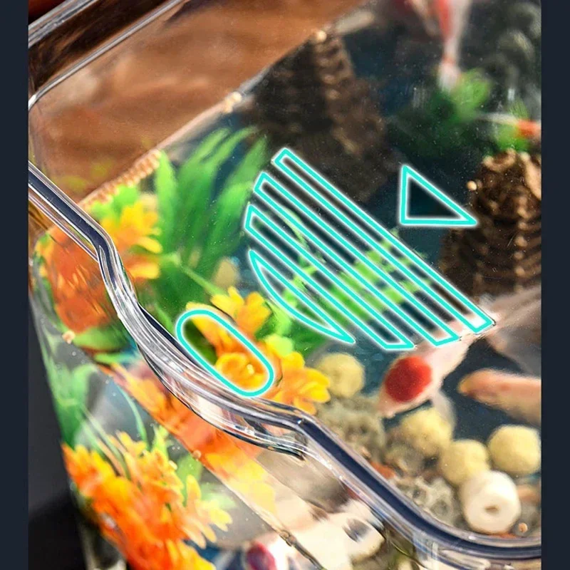 Transparant Vierkant Aquarium Plastic Goudvissen Tank Aquarium Betta Vis Kweekdoos Aquaria Tafeldecoratie