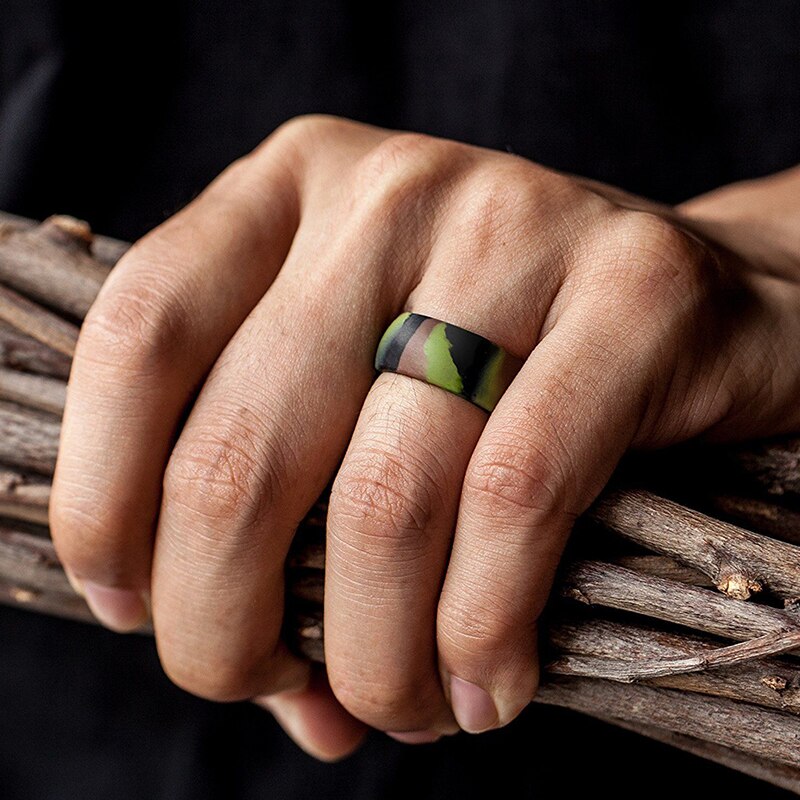 7Pcs Rubber Siliconen Vinger Ring Flexibele Hypoallergeen Wedding Engagement Ring Creatieve Eenvoudige Mode Paar Accessoires