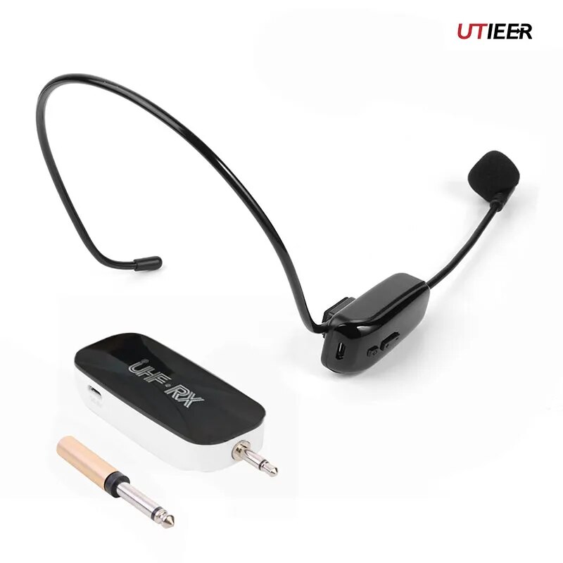 Uhf headset wireless mikrofon kleiner bienen verstärker lehrer verwenden unterricht mikrofon outdoor stage sound kopfhörer