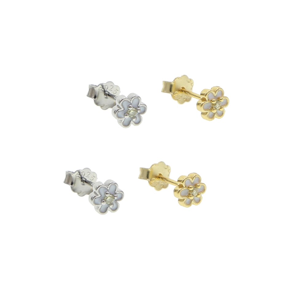 925 Sterling silver piccolo mini orecchino della vite prigioniera colorato cz fiore ape perla minimo delicato cartilagine piercing gioielli