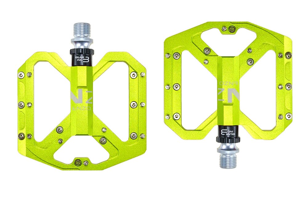 SHANMASHI ENZO Flat Foot Ultralight Mountain Bike Pedals MTB Aluminum Sealed 3 Bearing Anti-Slip Bicycle Pedals Bicycle Parts: green