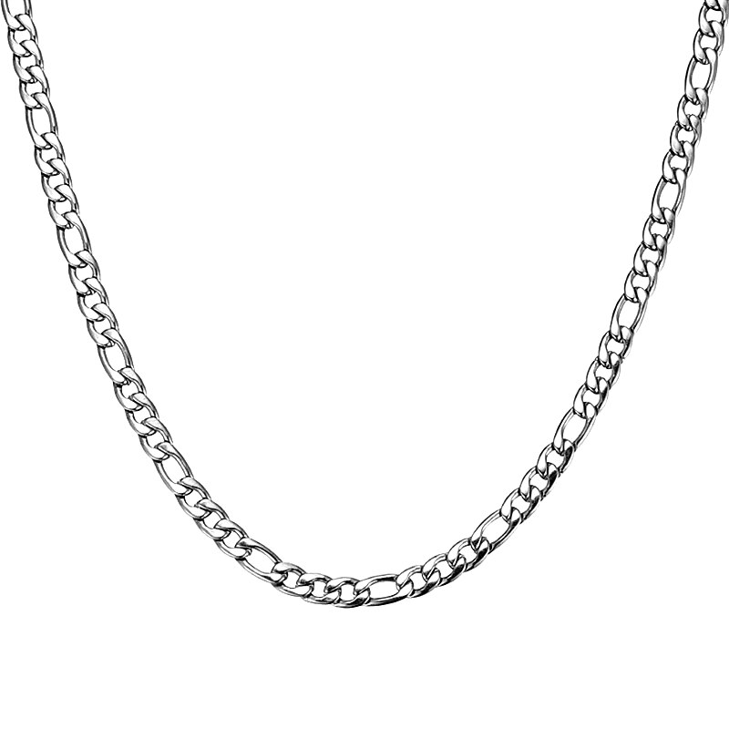 3-12MM Figaro Chain Necklace Men Stainless Steel Curb Necklace For Men Women Charm Jewelry Never Fade