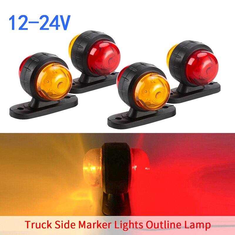 Luz LED de posición lateral para remolque de camión y coche, luz de eliminación de señal, intermitente, roja, para furgoneta, caravanas, 12-24V, 2 uds.
