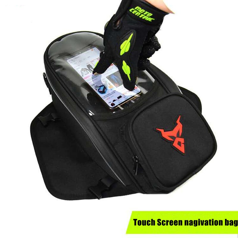 Bolsa de tanque de Motor a prueba de agua para teléfono, bolso de hombro para motocicleta, bolsa de tanque de combustible para Motocross, mochila magnética, color negro