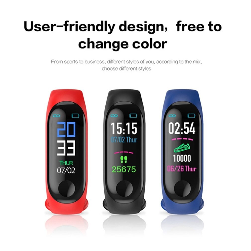 M3 inteligente pulseira de fitness banda com medidor de pulso pressão medição esporte atividade rastreador fitness relógio saúde vida