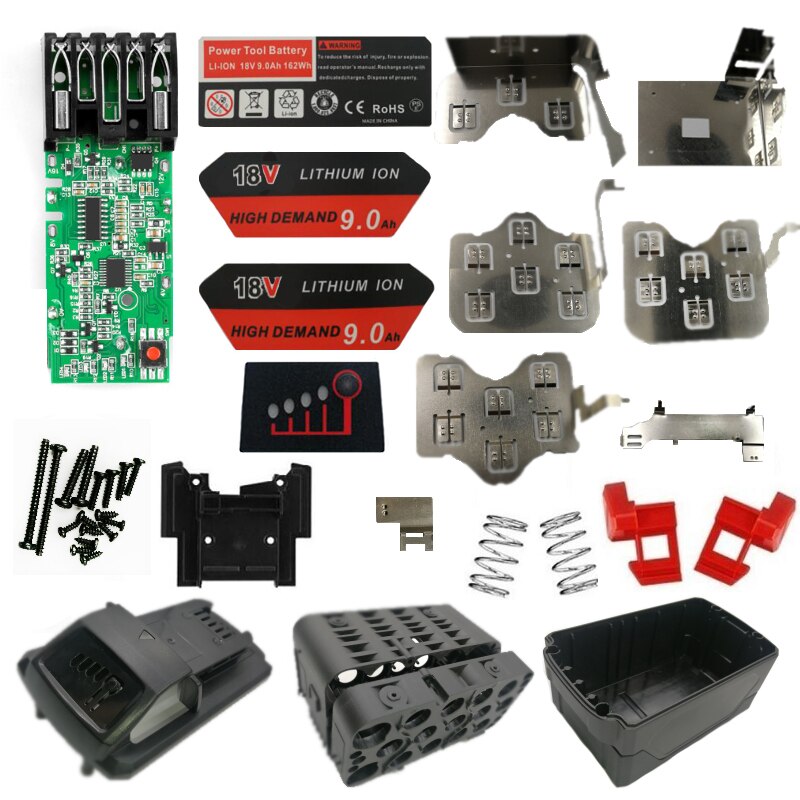 M18-5-10-15 Li-Ion Batterij Plastic Case Opladen Bescherming Circuit Board Voor Milwaukee 18V 3Ah 6Ah 9Ah Sticker Printplaat Shell