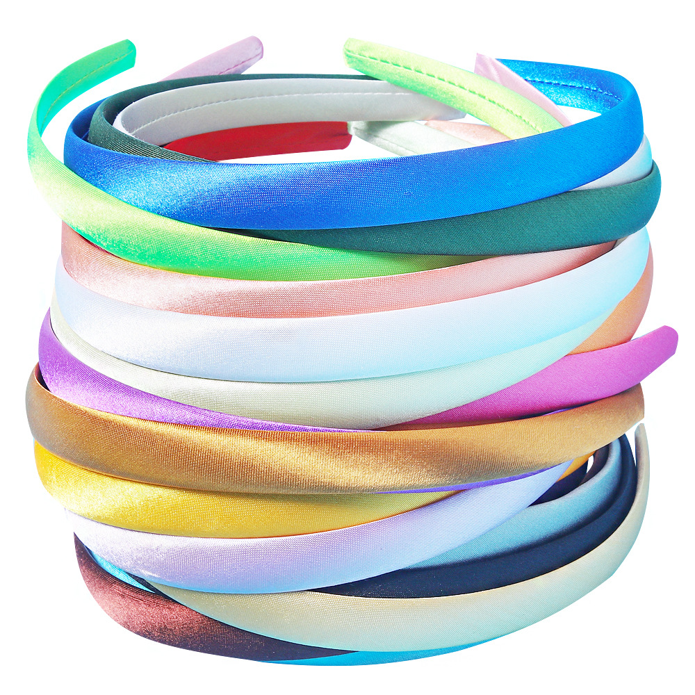 34 Stuks 0.6Inch Breed Satijn Bedekte Meisjes Hoofdbanden Diy Ambachtelijke Lint Hoofdbanden Voor Meisjes Vrouwen Regenboog Haaraccessoires