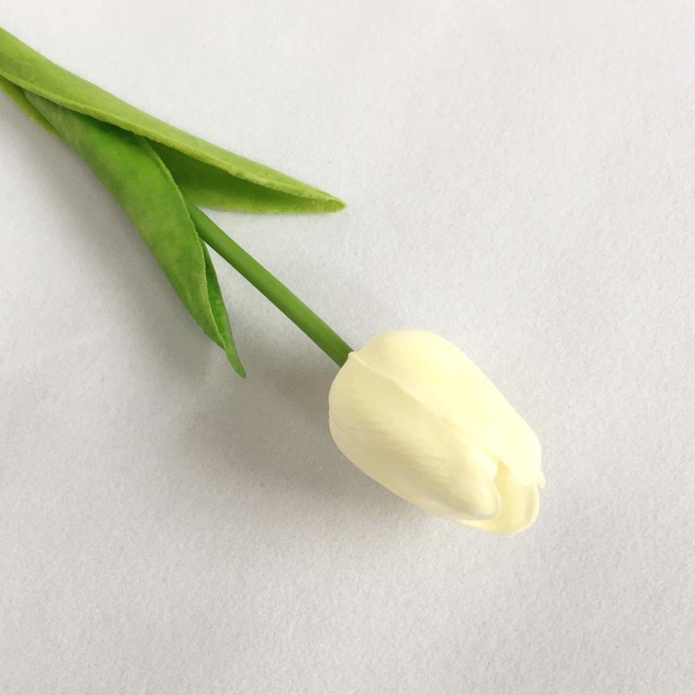 Uds. Flor Artificial de tulipán, flor falsa de tacto Real, ramo para la boda, decoración para el hogar y el jardín: 5pcs white
