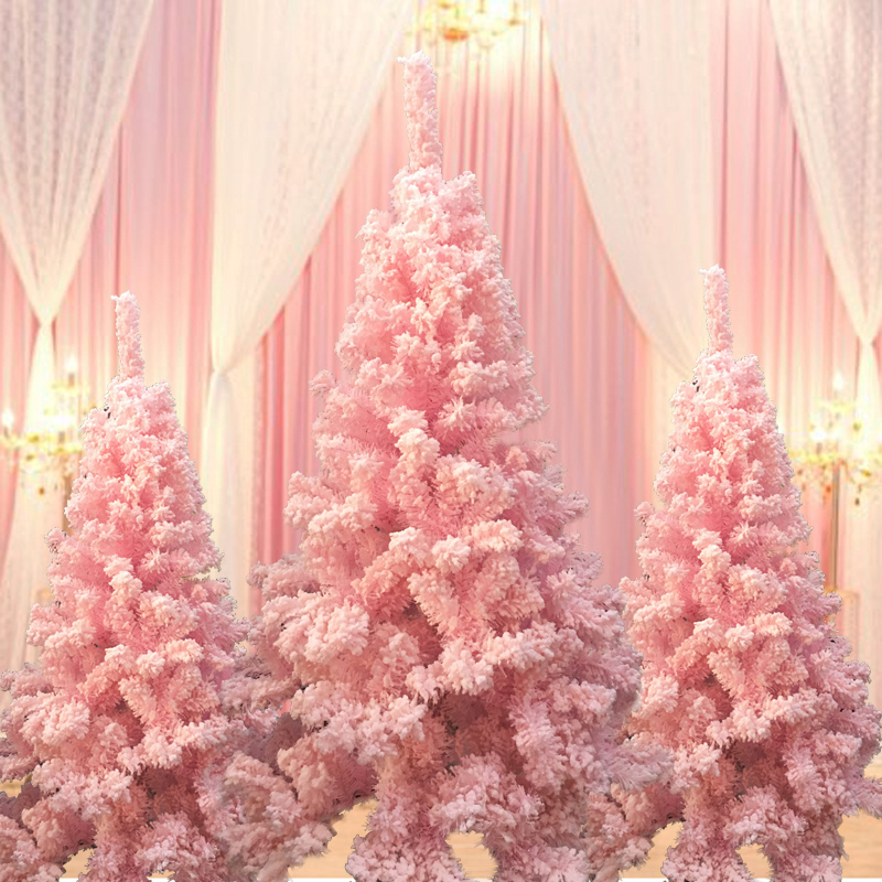 GY Christmas Pink Flocking Christmas Tree Set 1.2 M 1.5 M Shopping Window Home Decoration