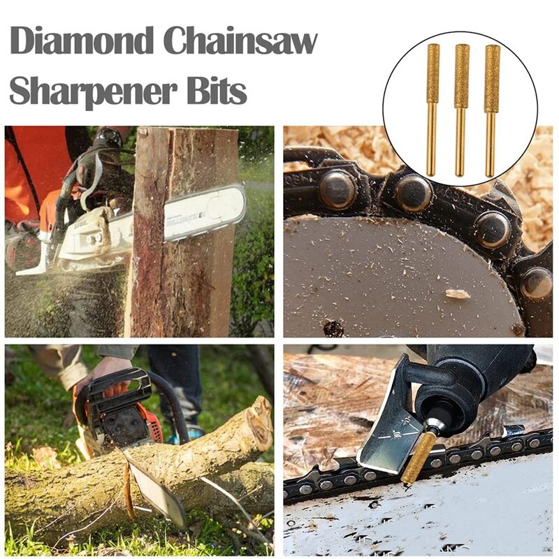 18Pcs Diamond Kettingzaag Slijper Bits, Diamond Stenen Kettingzaag Kettingzaag Slijper Voor Polijsten Chain Slijpen Tool