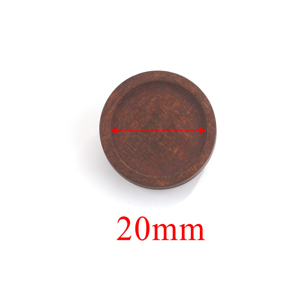 10pcs Blank Wood Cabochon Brooch Base Settings Fit 20 25 30 40mm Round Bezel Tray Diy Brooches Pin Backs for Jewelry Making: Silver