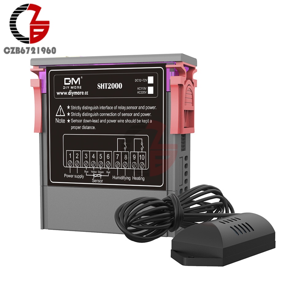 110V 220V 12V LED Digital Temperature Humidity Controller Indoor Brewing Incubator Thermostat Humidistat Therometer Hygrometer